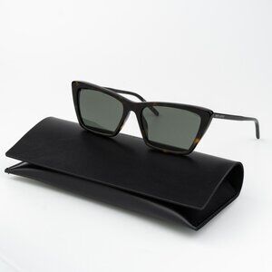 Saint Laurent Women Sunglasses Havana Grey Cat Eye SL737 MICA THIN 002 BRAND NEW